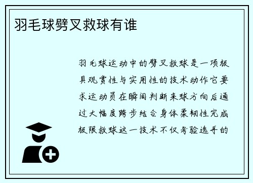 羽毛球劈叉救球有谁